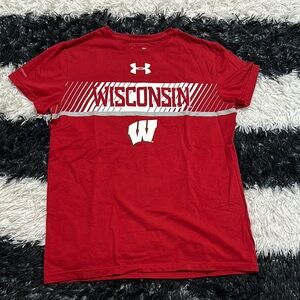 Under Armour Wisconsin Red Shirt, Youth Large